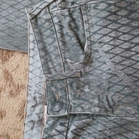 True Religion Halle jeans skinny leg jegging mid rise snakeskin animal gray 27 - Picture 3 of 9
